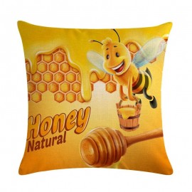 Housse de coussin carré avec motifs abeille - modele 18