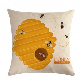 Housse de coussin carré avec motifs abeille - modele 24