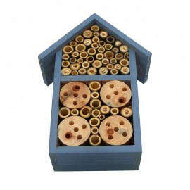 dortoir maison d'abeille en bois peinte en bleu
