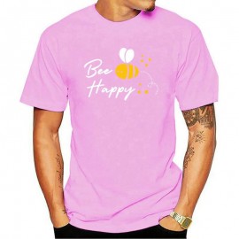 T-shirt homme col rond  Bee Happy rose