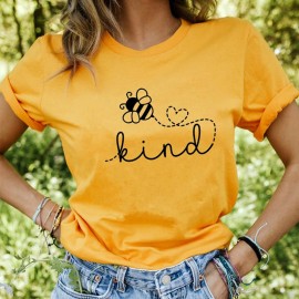 T-shirt manches courtes pour femmes, 100% coton Bee KIND