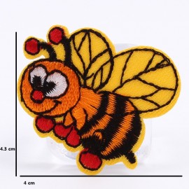 10 patchs abeille de dessin animé de coloris jaune et rouge