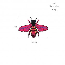écusson grande abeille brodée Rose - Taille S