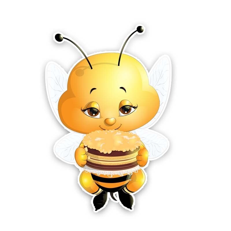 autocollant de voiture abeille avec gâteau au miel