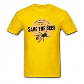 T-shirt Vintage Abeille Homme Save The Bees Jaune