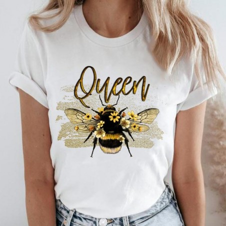 T-Shirt manches courtes femme imprimé Queen Bee