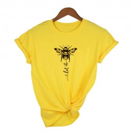 T-shirt Abeille Let it BEE à manches courtes pour femme modele 4 jaune