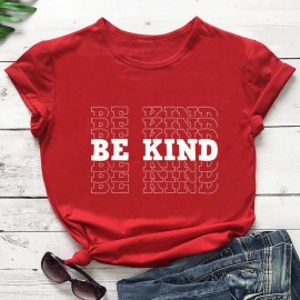T-shirt femme imprimé Bee Kind rouge