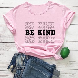T-shirt femme imprimé Bee Kind rose