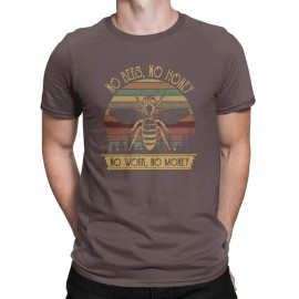 T-shirt Abeilles pour Homme No Bees, No Honey marron