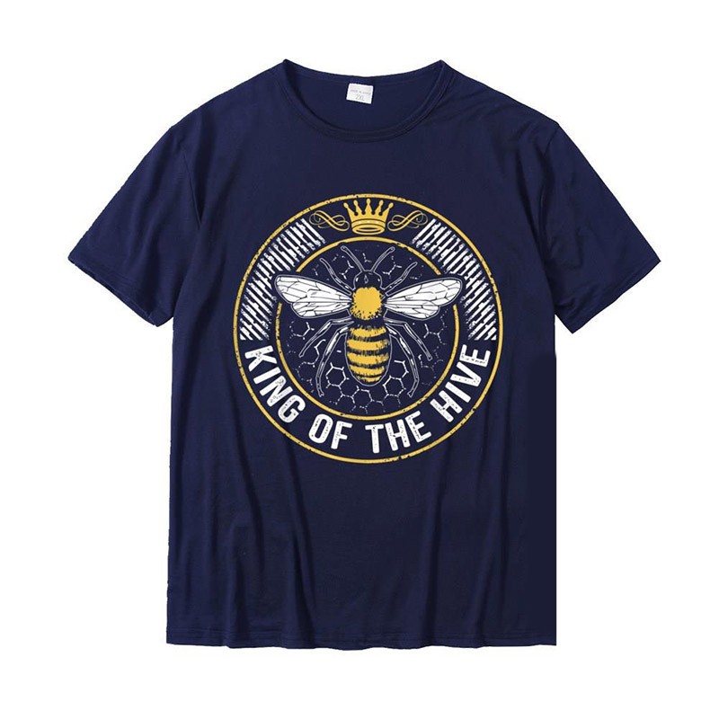 T-shirt Abeilles pour Homme King Of The Hive bleu marine