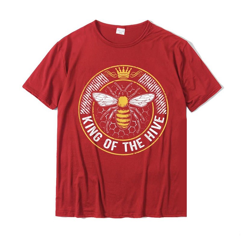 T-shirt Abeilles pour Homme King Of The Hive rouge