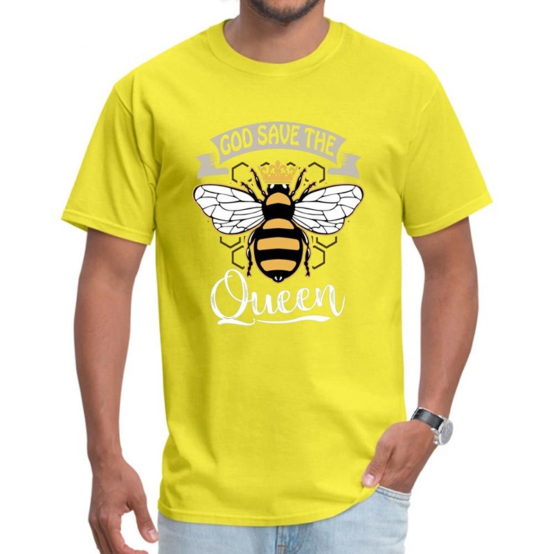 T-shirt Abeilles pour Homme God Save the Queen jaune