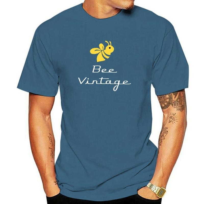Bee Vintage T-Shirt in Black men t shirt bleu