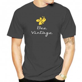 Bee Vintage T-Shirt in Black men t shirt gris