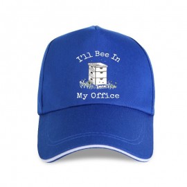 Casquette Abeille unisexe inscription I'll BEE in my Office bleu