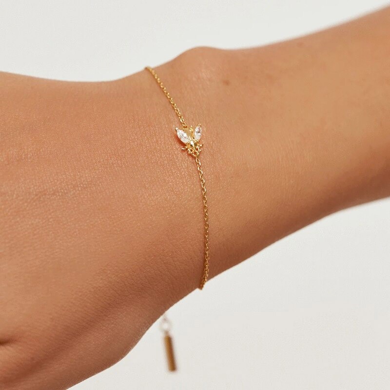 Bijoux abeille : magnifique bracelet en argent Sterling 925 avec cristal  abeille !