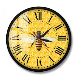 Horloge murale  abeille avec cadre