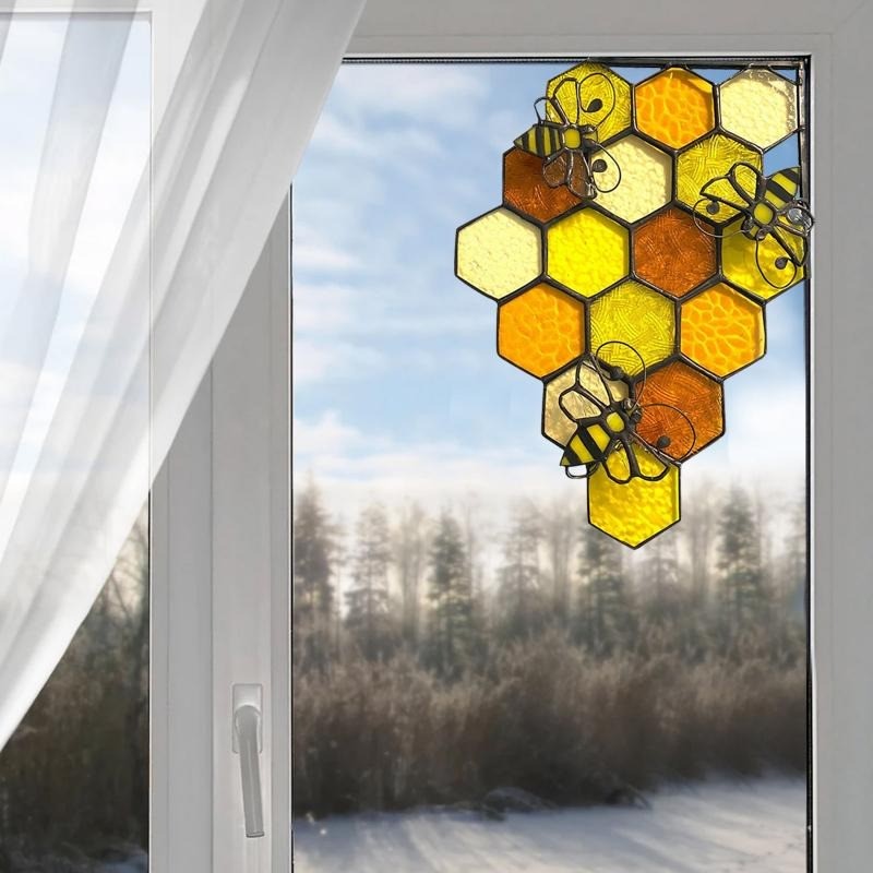 Modèle 1 autocollant mura  reine des abeilles miel et abeille