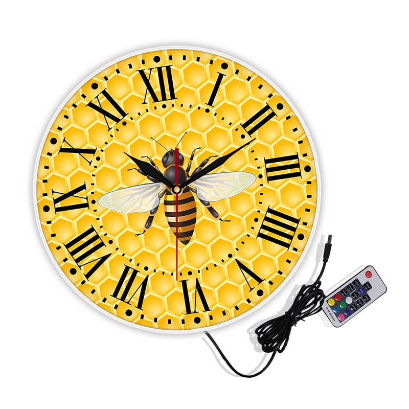 Horloge murale  abeille Lumineuse
