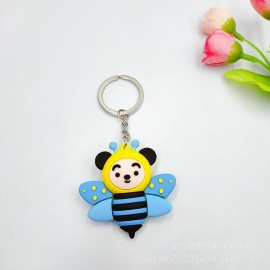 Porte-clés petite abeille mignone couleur bleu