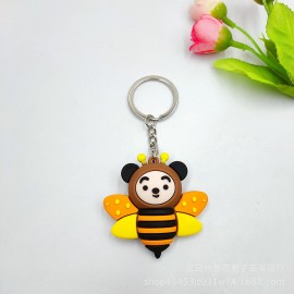 Porte-clés petite abeille mignone couleur jaune