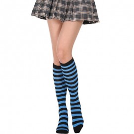 Chaussettes Abeille noires rayées Lolita pour femmes modèle bleu