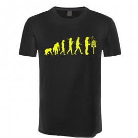 T-shirt Homme évolution de l'homme et des abeilles - jaune