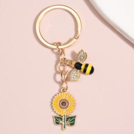 Porte-clés abeille Mignone petite abeille et Fleur de tournesol