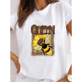 T-shirt blanc motif abeille - modèle 5