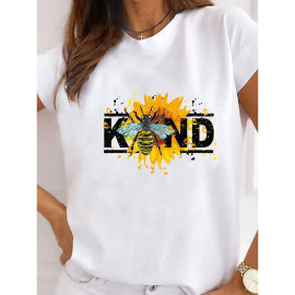 T-shirt blanc motif abeille - modèle 11