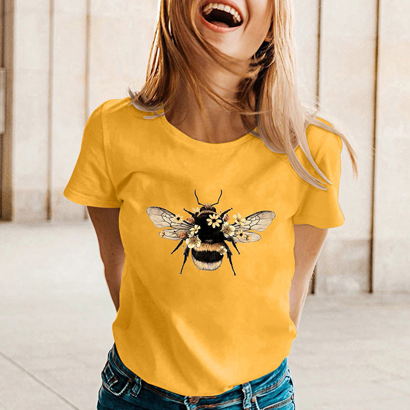 T-shirt fluide pour l'été  abeille toute douce - couleur Jaune