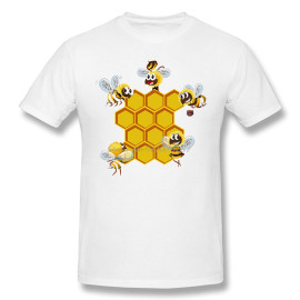 T-shirt en coton pour abeilles mignonnes couleur blanc