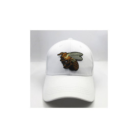 Caquette de baseball abeille tissée - couleur blanche