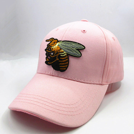 Caquette de baseball abeille tissée - couleur rose