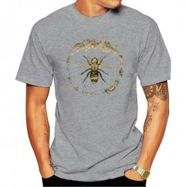 T-shirt Homme Abeille cercle nid d'abeille - gris