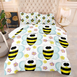 Parure de lit imprimée cette abeille vous aime
