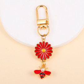 Huit couleurs de portec-clés abeilles bijoux - couleur rouge