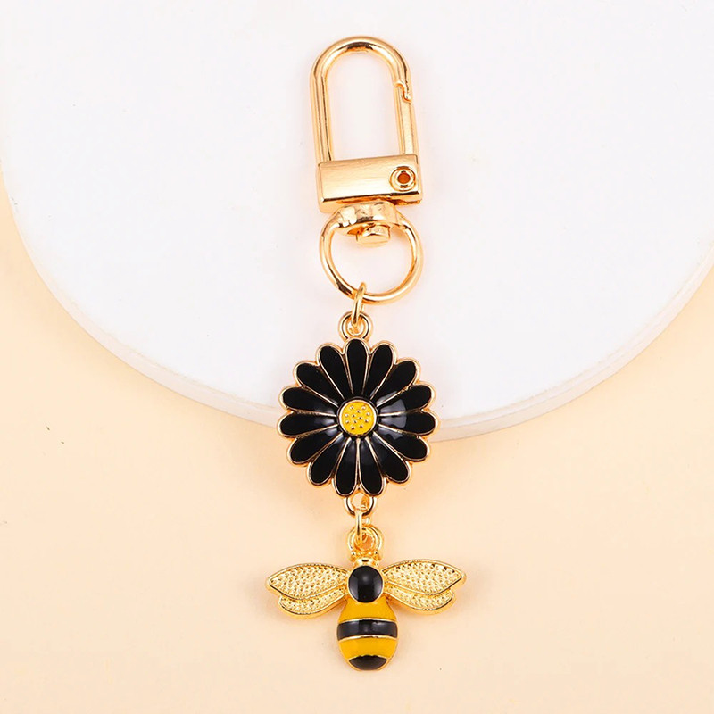 Huit couleurs de portec-clés abeilles bijoux - couleur noir