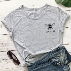 T-shirt Bee Kind pour femme gris