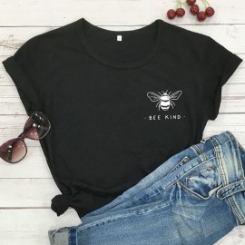 T-shirt Bee Kind pour femme noir
