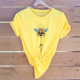 T-shirt femme Queen Bee à motif abeille jaune