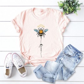 T-shirt femme Queen Bee à motif abeille rose pale