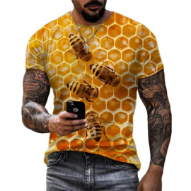 T-shirt essaim 3D jaune doré