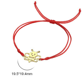 Bracelets cordelette petite abeille - couleur or rouge
