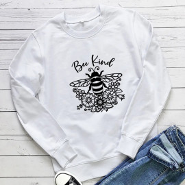 Sweatshirt Bee Kind abeille arty - modèle blanc