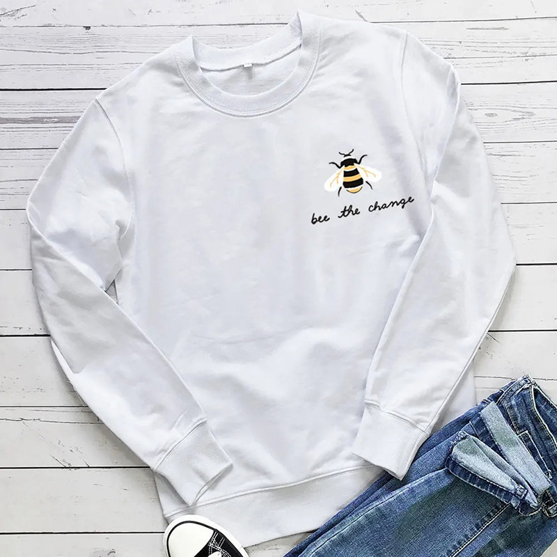 Sweatshirt Bee the change - modèle blanc