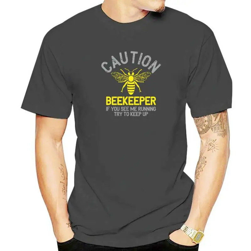 T-shirt beekeper  if you see me running, try to keep - couleur gris