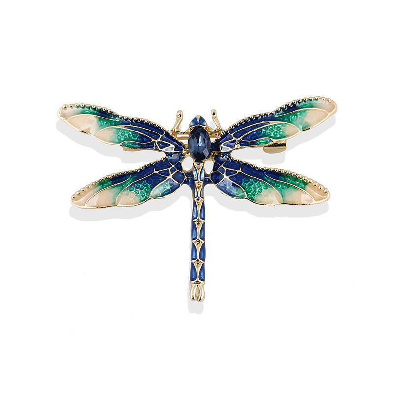 broche libellule cristal couleur bleu