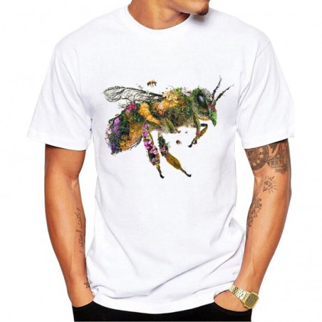 Tshirt abeille floral herbier pour homme